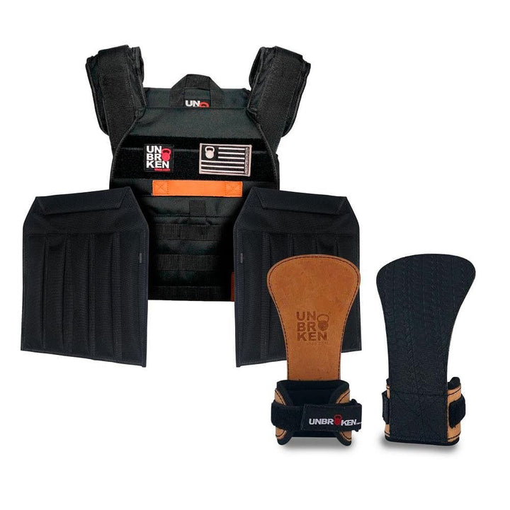 UNBROKENSHOP Black / Grips S Classic weight vest + Sand Plates + Hand Grips