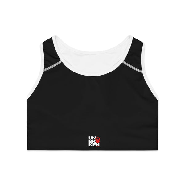 Printify All Over Prints S / White stitching Sports Bra (AOP)