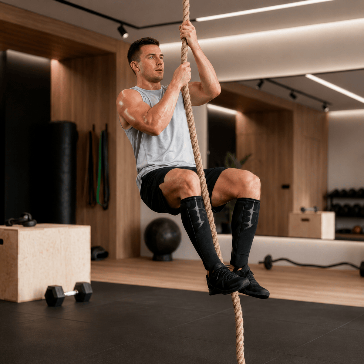 UBK made Cross Training shin calf compression support Shin Sleeves Pro Black