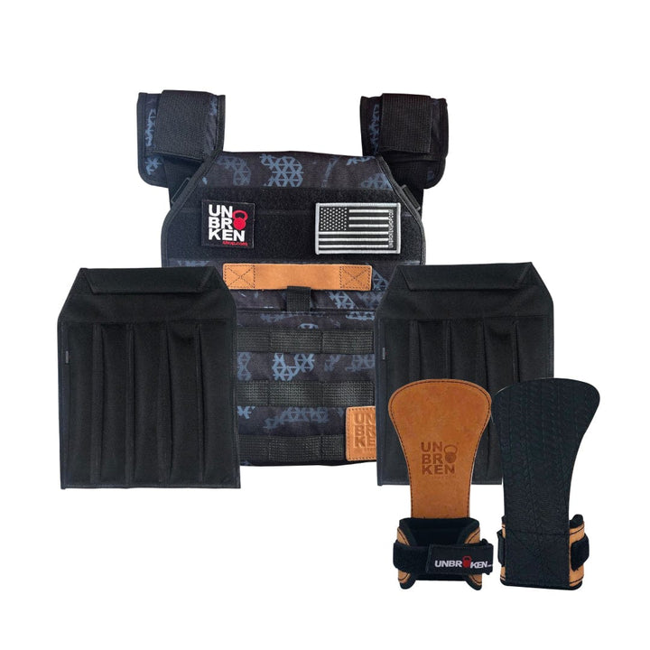 UNBROKENSHOP Classic weight vest + Sand Plates + Hand Grips