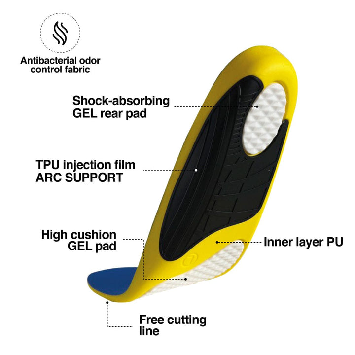 UNBROKENSHOP Running Insole for Men & Women, Foot Arch Support, Low Arch Support (L(8-12))