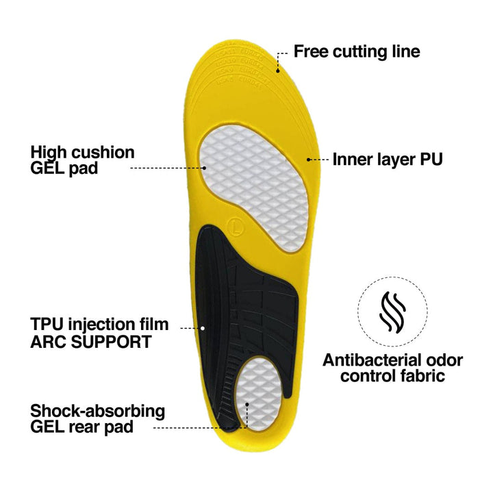 UNBROKENSHOP Running Insole for Men & Women, Foot Arch Support, Low Arch Support (L(8-12))