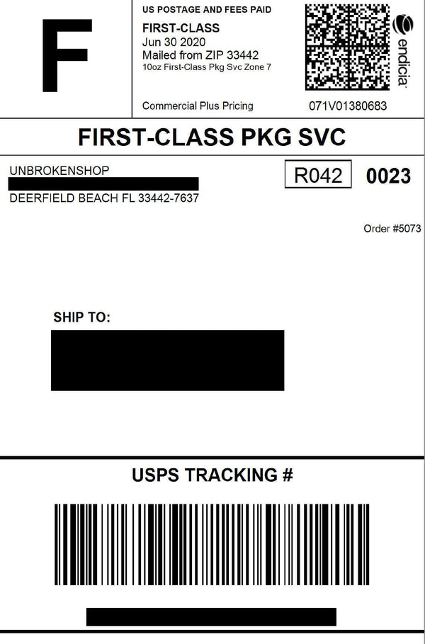 Shipping Label - UNBROKENSHOP