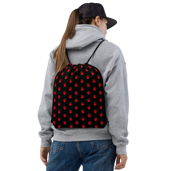 UNBROKENSHOP Drawstring bag Black and red