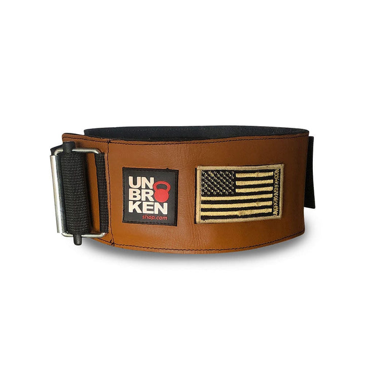UNBROKENSHOP Leather Weightlifting Belt S / Leather Belt Brown Weightlifting Leather Belt Brown