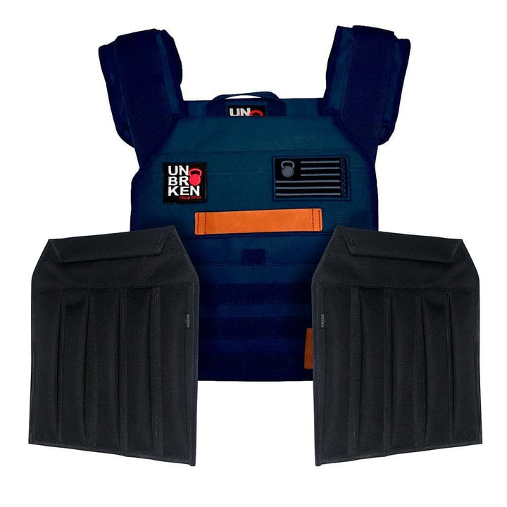 UNBROKENSHOP Navy Classic weight vest + Sand Plates