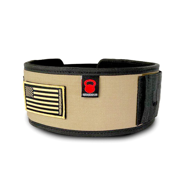 UNBROKENSHOP Nylon Weightlifting Belt Weightlifting Nylon Belt Tan