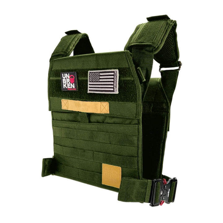 UNBROKENSHOP Weight Vest Green NEW Heavy Duty weight vest