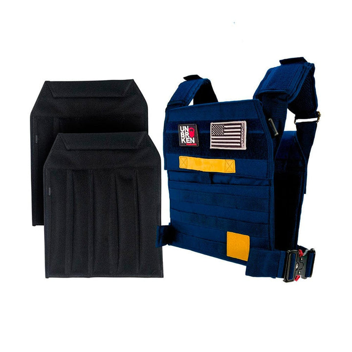 UNBROKENSHOP Weight Vest Navy NEW Heavy Duty Weight Vest + Sand Plates